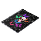 Fantasieschädel und farbige Schmetterlinge Notizblock (Linke Seite)