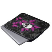 Fantasieschädel- und -Pinkschmetterlinge Laptopschutzhülle (Vorne Knopf)