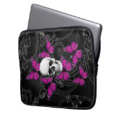 Fantasieschädel- und -Pinkschmetterlinge Laptopschutzhülle (Vorderseite Links)