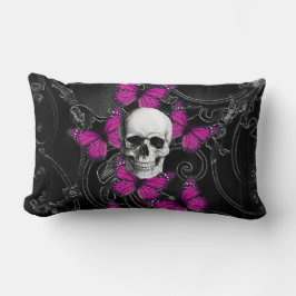 Fantasieschädel- und -Pinkschmetterlinge Lendenkissen