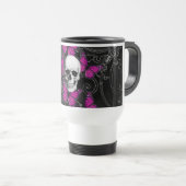 Fantasieschädel- und -Pinkschmetterlinge Reisebecher (VorderseiteRechts)