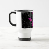 Fantasieschädel- und -Pinkschmetterlinge Reisebecher (Links)