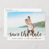 Fantasieschrift | FOTO SAVE THE DATE Ankündigungspostkarte (Vorne/Hinten)