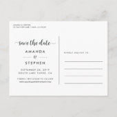 Fantasieschrift | FOTO SAVE THE DATE Ankündigungspostkarte (Rückseite)