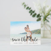 Fantasieschrift | FOTO SAVE THE DATE Ankündigungspostkarte (Stehend Vorderseite)