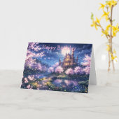 Fantasiestadt und Schloss Karte (Gelbe Blume)