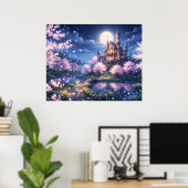 Fantasiestadt und Schloss Poster (Heimbüro)