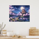 Fantasiestadt und Schloss Poster (Küche)