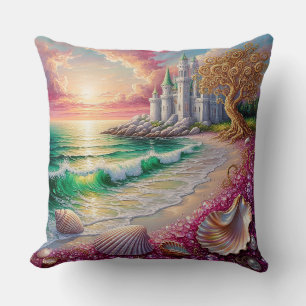 Fantasiestrand mit Muscheln, Schloss Kissen