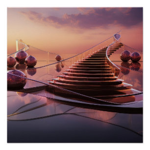 Fantasiestreppe zum Himmel Poster