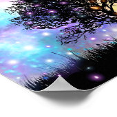 Fantasieuntergang und Monsun mit Regenbogenfarben Poster (Ecke)