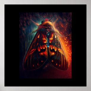Fantasieversion eines Clown-Gesicht-Tigermottenfal Poster