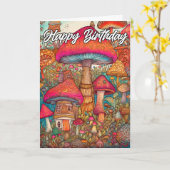 Fantasievoll ist die Waldhütte des Wilden Pilzes Karte (Gelbe Blume)