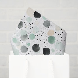 Fantasievoll Mint Schwarze Creme Punkte Geburtstag Seidenpapier