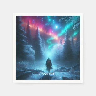 Fantasievoll Niedlicher Winterwanderweg Schnee Serviette