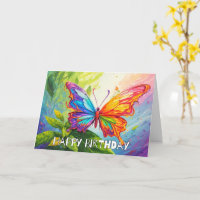 Fantasievoll tanzende Schmetterling zum Geburtstag