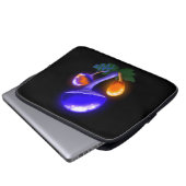 Fantasievoll weiß tapperling Orange & Blue Pilz Laptopschutzhülle (Vorne Knopf)