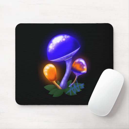 Fantasievoll weiß tapperling Orange & Blue Pilz Mousepad (Mit Mouse)