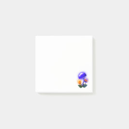 Fantasievoll weiß tapperling Orange & Blue Pilz Post-it Klebezettel