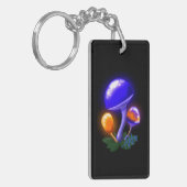 Fantasievoll weiß tapperling Orange & Blue Pilz Schlüsselanhänger (Vorderseite links)