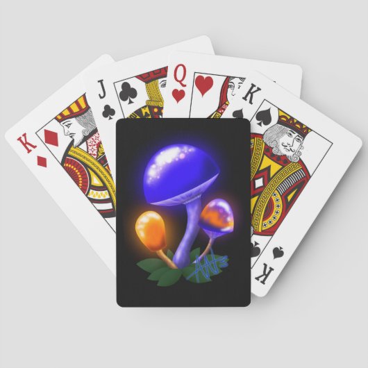 Fantasievoll weiß tapperling Orange & Blue Pilz Spielkarten (Rückseite)