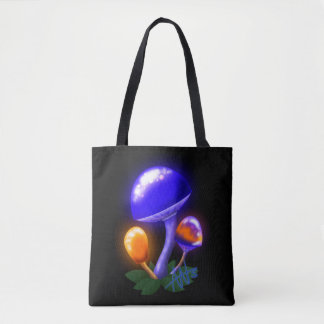 Fantasievoll weiß tapperling Orange & Blue Pilz Tasche