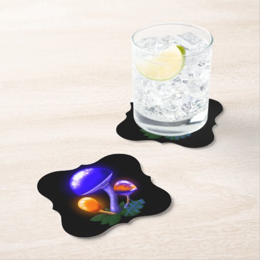 Fantasievoll weiß tapperling Orange & Blue Pilz Untersetzer (Vor Ort)