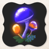 Fantasievoll weiß tapperling Orange & Blue Pilz Untersetzer (Vorderseite)