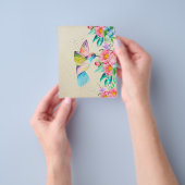 Fantasievolle Aquarell-Kolibris und Blumen Flyer (Gruppe)