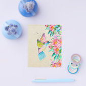 Fantasievolle Aquarell-Kolibris und Blumen Flyer (Einzeln)