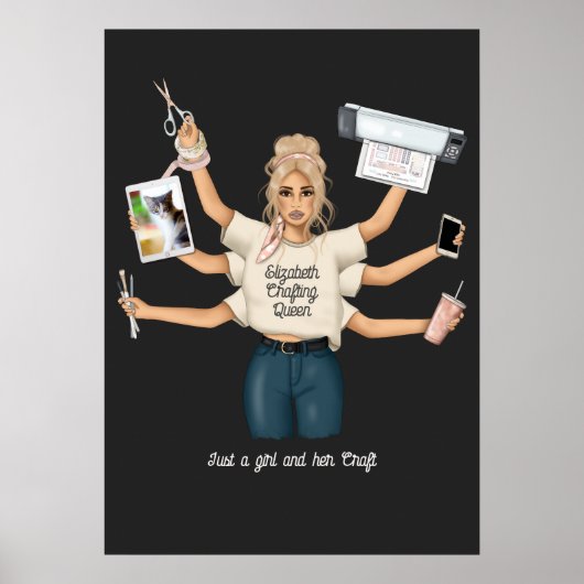 Fantasievolle Bastelkönigin Poster (Vorne)