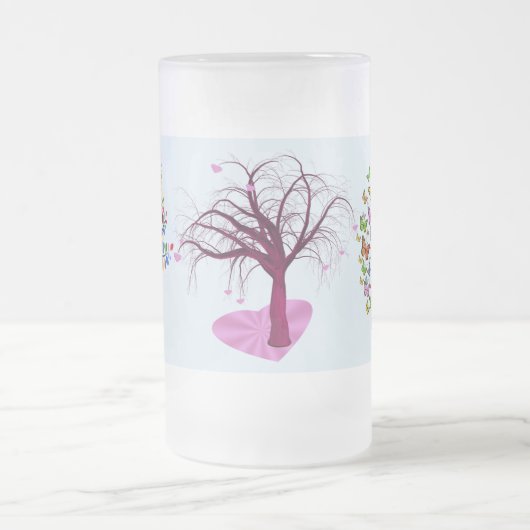 Fantasievolle Bäume Mattglas Bierglas (Mittel)