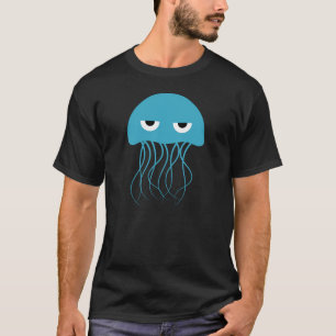 Fantasievolle Blaue Qualle Cartoon T-Shirt