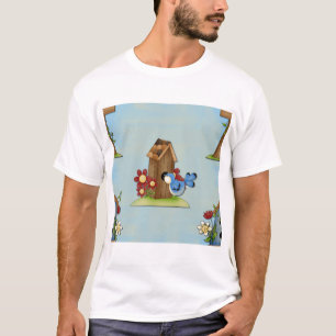 Fantasievolle Blaumeise und Vogelhaus Süßer Frühli T-Shirt