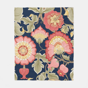 Fantasievolle Blume in Retro, Vintag, jakobinische Fleecedecke