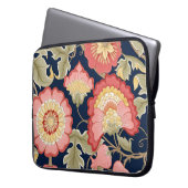 Fantasievolle Blume in Retro, Vintag, jakobinische Laptopschutzhülle (Vorderseite Links)