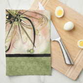 Fantasievolle Blume Mit Monogramm (Teetuch) Handtuch (Viertel Falte)