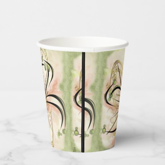 Fantasievolle Blume Pappbecher (Rechts)