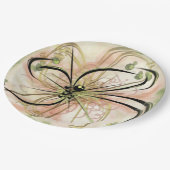 Fantasievolle Blume Pappteller (Schrägansicht)