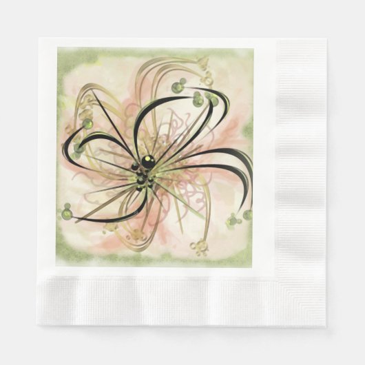 Fantasievolle Blume Serviette (Vorderseite)