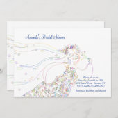 Fantasievolle Brautdusche Einladung (Vorne/Hinten)