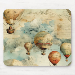 Fantasievolle Bunte Heißluftballonkarte Mousepad