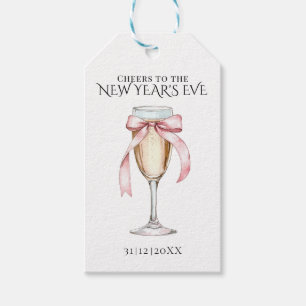 Fantasievolle Champagner-Silvesterparty Geschenkanhänger
