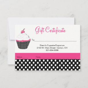 Fantasievolle Cupcake-Bäckerei-Geschenkgutschein