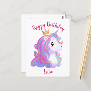 Fantasievolle Einhorn-Geburtstagsfeier Postkarte