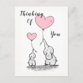 Fantasievolle Elefanten "über dich nachdenken" Postkarte (Vorderseite)