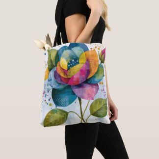 Fantasievolle farbenfrohe abstrakte Wasserfarben-R Tasche