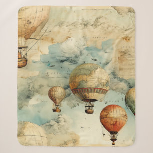 Fantasievolle farbenfrohe Heißluftballonkarte Sherpadecke
