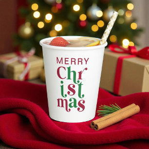 Fantasievolle Festliche Weihnachtstypografie Pappbecher