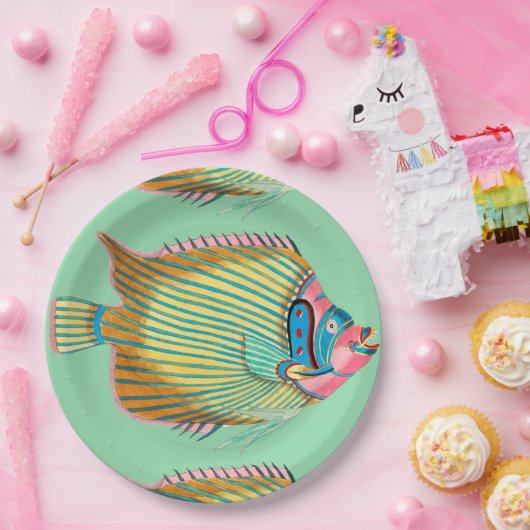 Fantasievolle Fische mit Franzosen Pappteller (Party)